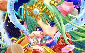 Preview wallpaper girl, tiara, stars, anime