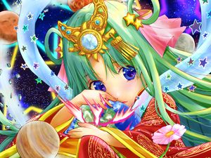 Preview wallpaper girl, tiara, stars, anime