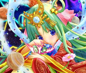 Preview wallpaper girl, tiara, stars, anime