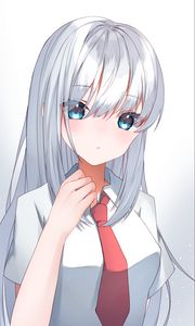 Preview wallpaper girl, tie, anime, white