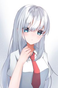 Preview wallpaper girl, tie, anime, white