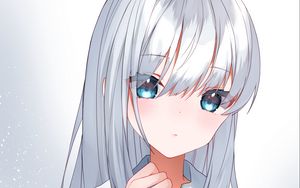 Preview wallpaper girl, tie, anime, white