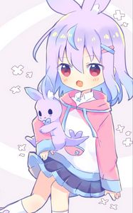 Preview wallpaper girl, toy, anime, art, purple