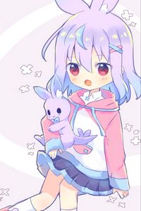 Preview wallpaper girl, toy, anime, art, purple