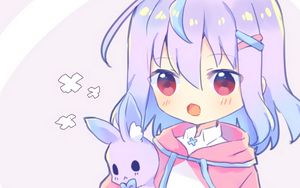 Preview wallpaper girl, toy, anime, art, purple