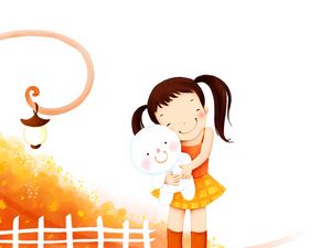 Preview wallpaper girl, toy, hugs, childhood