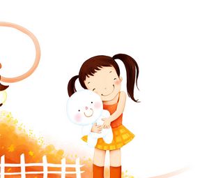 Preview wallpaper girl, toy, hugs, childhood