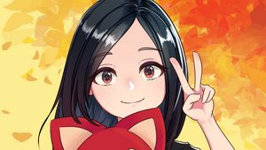 Preview wallpaper girl, toy, smile, gesture, anime, art, cartoon
