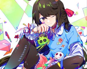 Preview wallpaper girl, toys, style, anime, art, bright