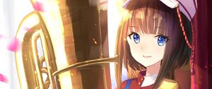 Preview wallpaper girl, trumpet, musical instrument, orchestra, music, anime