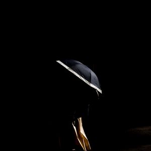 Preview wallpaper girl, umbrella, black, legs