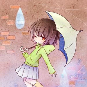 Preview wallpaper girl, umbrella, chibi, anime