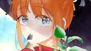 Preview wallpaper girl, umbrella, glance, cute, anime, art