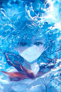 Preview wallpaper girl, underwater, water, anime, art, blue