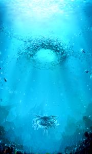 Preview wallpaper girl, underwater world, art, water, depth