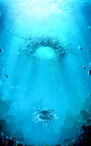 Preview wallpaper girl, underwater world, art, water, depth