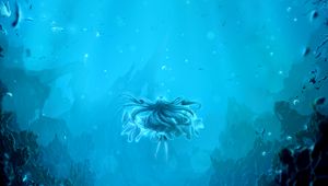 Preview wallpaper girl, underwater world, art, water, depth