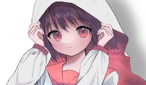 Preview wallpaper girl, uniform, cloak, glance, anime