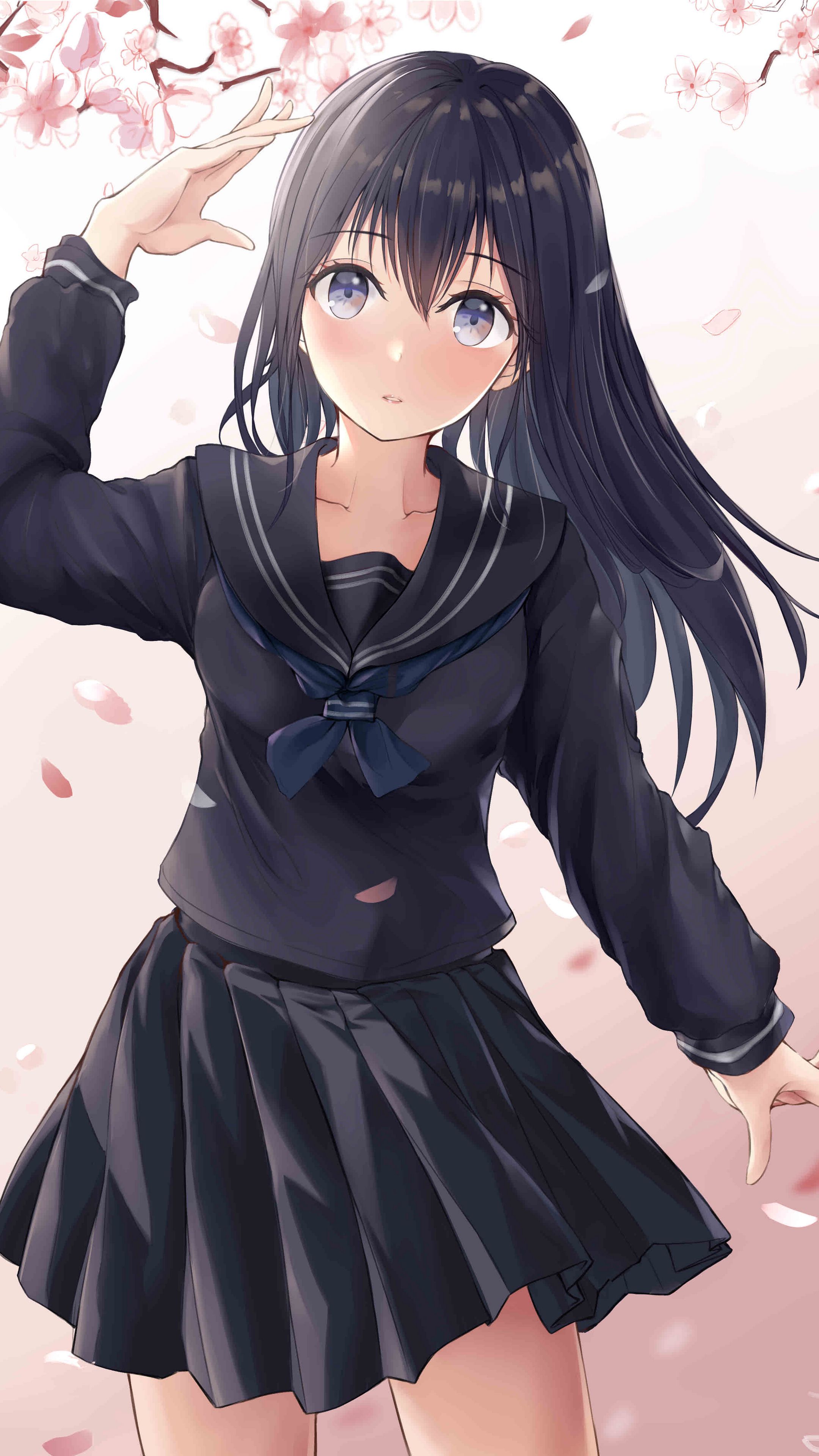 Download wallpaper 2160x3840 girl, uniform, gesture, anime samsung ...