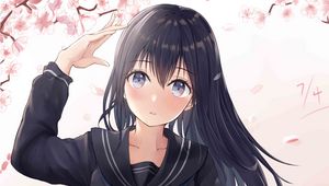 Preview wallpaper girl, uniform, gesture, anime