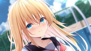Preview wallpaper girl, uniform, glance, anime, art