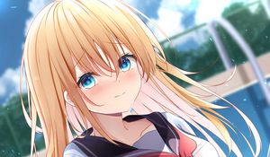 Preview wallpaper girl, uniform, glance, anime, art