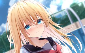 Preview wallpaper girl, uniform, glance, anime, art