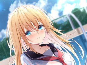 Preview wallpaper girl, uniform, glance, anime, art