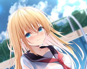 Preview wallpaper girl, uniform, glance, anime, art