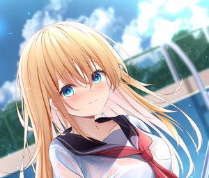 Preview wallpaper girl, uniform, glance, anime, art
