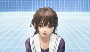 Preview wallpaper girl, uniform, glance, anime