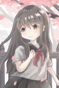 Preview wallpaper girl, uniform, sakura, anime