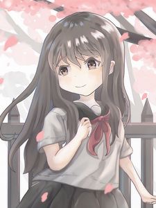 Preview wallpaper girl, uniform, sakura, anime