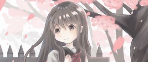 Preview wallpaper girl, uniform, sakura, anime