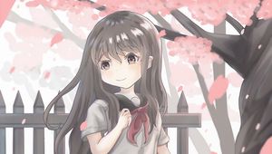 Preview wallpaper girl, uniform, sakura, anime