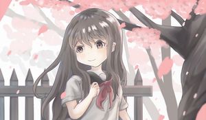 Preview wallpaper girl, uniform, sakura, anime