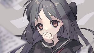 Preview wallpaper girl, uniform, schoolgirl, glance, anime