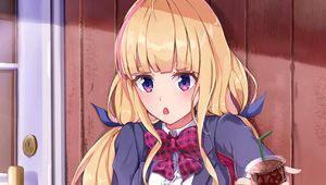 Preview wallpaper girl, uniform, schoolgirl, drink, anime