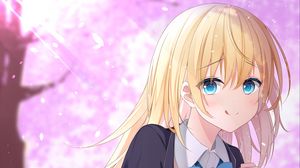 Preview wallpaper girl, uniform, smile, anime, art