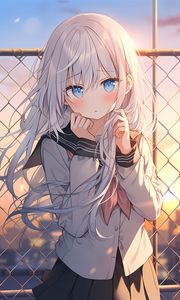 Preview wallpaper girl, uniform, summer, anime, art