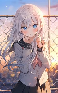 Preview wallpaper girl, uniform, summer, anime, art