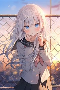 Preview wallpaper girl, uniform, summer, anime, art