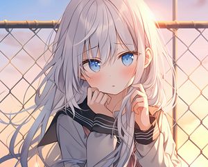 Preview wallpaper girl, uniform, summer, anime, art