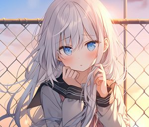 Preview wallpaper girl, uniform, summer, anime, art