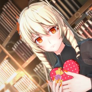 Preview wallpaper girl, valentine, heart, anime, art