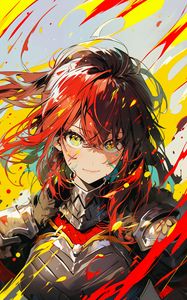 Preview wallpaper girl, warrior, armor, paint, anime, bright