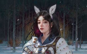 Preview wallpaper girl, warrior, armor, anime, art