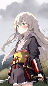 Preview wallpaper girl, warrior, katana, anime