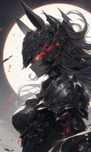 Preview wallpaper girl, warrior, profile, armor, anime, art