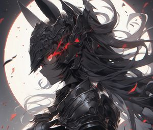 Preview wallpaper girl, warrior, profile, armor, anime, art